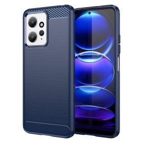  RMPACK Xiaomi Redmi Note 12 4G Szilikon Tok Ütésállókivitel Karbon Mintázattal Sötétkék