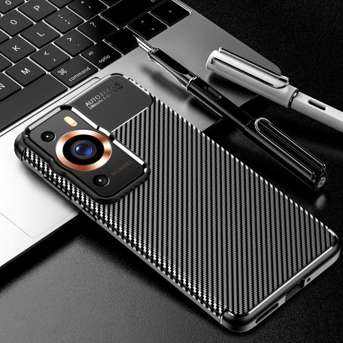 RMPACK Huawei P60/P60 Pro Szilikon Tok New Carbon Series Mintázattal Fekete