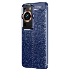   RMPACK Huawei P60/P60 Pro Szilikon Tok Bőrmintázattal TPU Prémium Sötétkék
