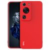 RMPACK Huawei P60/P60 Pro Szilikon Tok IMAK UC-4 Series Kamera Lencse Védő Kerettel Drop-Proof Piros