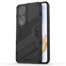   RMPACK Honor 90 5G Tok Ütésállókivitel Kitámasztható PC + TPU 2in1 Anti-Drop Series Kameralencse védelemmel Fekete