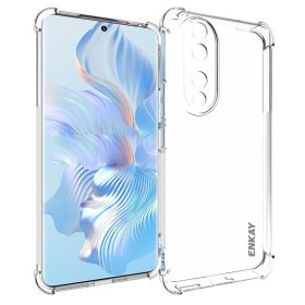  RMPACK Honor 90 5G Tok Ütésálló Szilikon Tok ENKAY Anti-Drop Shockproof Lencsevédővel Áttetsző 