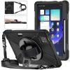 RMPACK Xiaomi Pad 6 / Pad 6 Pro Ütésálló Tok Duty Heavy Rugged Series Vállraakasztható-Kézpánttal-Forgatható 360' Védelemmel Fekete