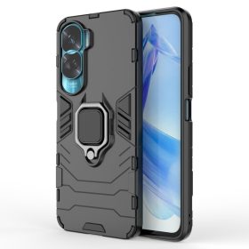   RMPACK Honor 90 Lite Védőtok Ring Guard Gyűrűs 2in1 Tok Ütésálló - Kitámasztható TPU Hybrid Fekete
