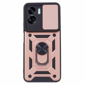   RMPACK Honor 90 Lite Ütésálló Tok Best Armor Ring Style + Camera Protector Lencsevédelemmel Rózsaarany