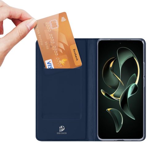 RMPACK Xiaomi 13T / 13T Pro Notesz Tok Mágneses DUX DUCIS Skin Pro Series Kitámasztható Kártyatartóval Kék