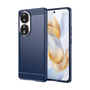   RMPACK Honor 90 5G Szilikon Tok Ütésállókivitel Karbon Mintázattal Kék