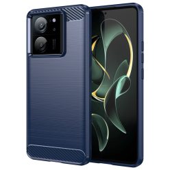   RMPACK Xiaomi 13T 5G / 13T Pro 5G Szilikon Tok Ütésállókivitel Karbon Mintázattal Sötétkék