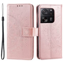   RMPACK Xiaomi 13T 5G / 13T Pro 5G Notesz Tok Mintás Mandala Style Kitámasztható Bankkártyatartóval Rózsaarany