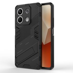   RMPACK Xiaomi Redmi Note 13 5G Tok Ütésállókivitel Kitámasztható PC + TPU 2in1 Anti-Drop Series Kameralencse védelemmel Fekete