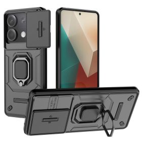   RMPACK Xiaomi Redmi Note 13 5G Ütésálló Tok FUTURE Armor Slide - Gyűrűs Kitámasztható Fekete