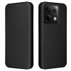 RMPACK Xiaomi Redmi Note 13 5G Karbon Mintás Notesz Tok Kitámaszható Fekete