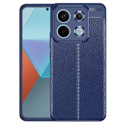   RMPACK Xiaomi Redmi Note 13 Pro 5G Szilikon Tok Bőrmintázattal TPU Prémium Sötétkék