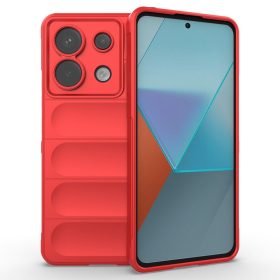   RMPACK Xiaomi Redmi Note 13 Pro 5G Szilikon Tok Rugged Armor Style 2in1 Shock Piros