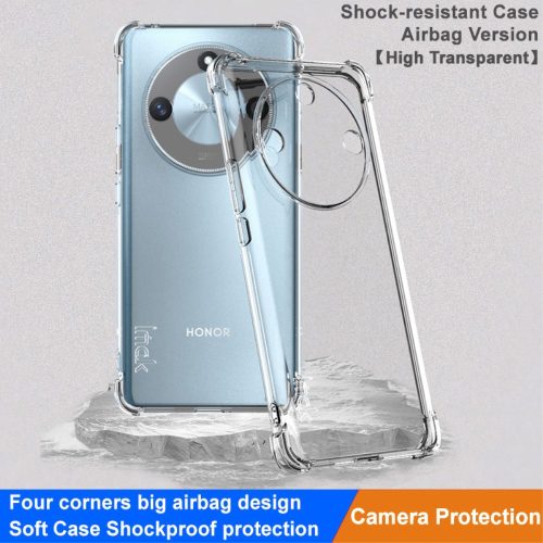 RMPACK Honor Magic6 Lite 5G Tok Ütésálló Szilikon Tok IMAK Anti-Drop Shockproof Lencsevédővel Áttetsző