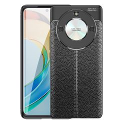   RMPACK Honor Magic6 Lite 5G Szilikon Tok Bőrmintázattal TPU Prémium Fekete