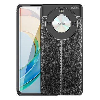 RMPACK Honor Magic6 Lite 5G Szilikon Tok Bőrmintázattal TPU Prémium Fekete   RMPACK Honor Magic6 Lite 5G Szilikon Tok Bőrmintázattal TPU Prémium Fekete