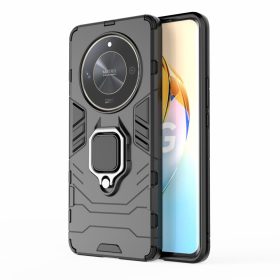   RMPACK Honor Magic6 Lite 5G Védőtok Ring Guard Gyűrűs 2in1 Tok Ütésálló - Kitámasztható TPU Hybrid Fekete
