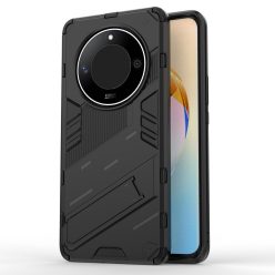   RMPACK Honor Magic6 Lite 5G Tok Ütésállókivitel Kitámasztható PC + TPU 2in1 Anti-Drop Series Kameralencse védelemmel Fekete
