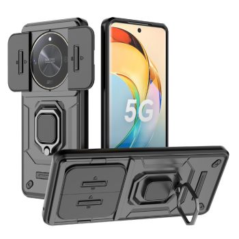 RMPACK Honor Magic6 Lite 5G Ütésálló Tok FUTURE Armor Slide - Gyűrűs Kitámasztható Fekete   RMPACK Honor Magic6 Lite 5G Ütésálló Tok FUTURE Armor Slide - Gyűrűs Kitámasztható Fekete
