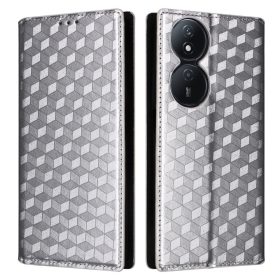   RMPACK Honor X7b Notesz Tok Rhombus Style Mágneses Kitámasztható Ezüst