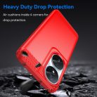 RMPACK Honor X7b Szilikon Tok Ütésállókivitel Karbon Mintázattal Piros