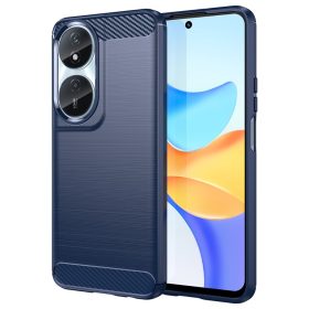   RMPACK Honor X7b Szilikon Tok Ütésállókivitel Karbon Mintázattal Sötétkék