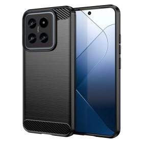   RMPACK Xiaomi 14 Szilikon Tok Ütésállókivitel Karbon Mintázattal Fekete