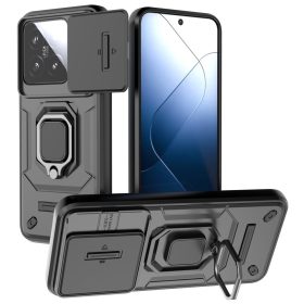  RMPACK Xiaomi 14 Ütésálló Tok FUTURE Armor Slide - Gyűrűs Kitámasztható Fekete