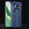 RMPACK Honor Magic6 Pro 5G Szilikon Tok Bőrmintázattal TPU Prémium Sötétkék