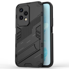   RMPACK Honor 200 Lite 5G Tok Ütésállókivitel Kitámasztható PC + TPU 2in1 Anti-Drop Series Kameralencse védelemmel Fekete