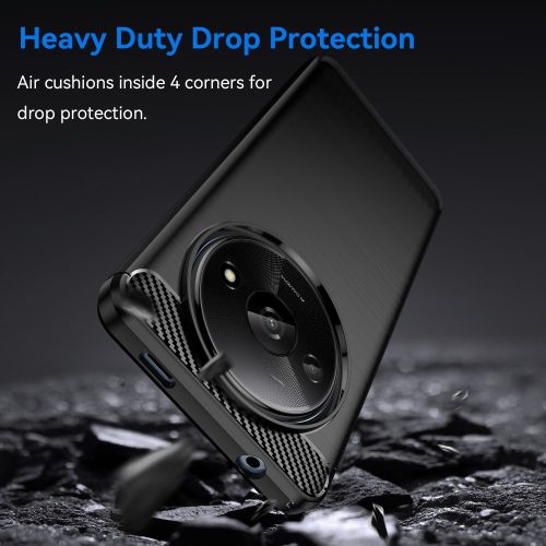 RMPACK Xiaomi Redmi A3 Szilikon Tok Ütésállókivitel Karbon Mintázattal Fekete