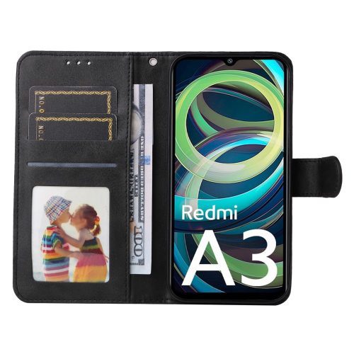 RMPACK Xiaomi Redmi A3 Notesz Tok Business Series V2 Kitámasztható Bankkártyatartóval Fekete