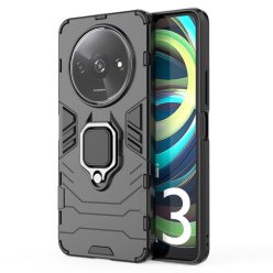   RMPACK Xiaomi Redmi A3 Védőtok Ring Guard Gyűrűs 2in1 Tok Ütésálló - Kitámasztható TPU Hybrid Fekete