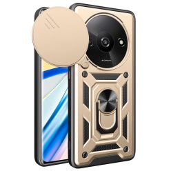   RMPACK Xiaomi Redmi A3 Ütésálló Tok Best Armor Ring Style + Camera Protector Lencsevédelemmel Arany