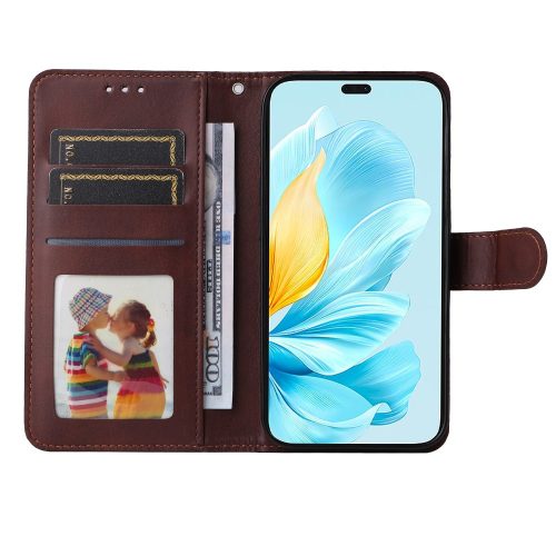 RMPACK Honor 200 Lite 5G Notesz Tok Business Series V2 Kitámasztható Bankkártyatartóval Barna