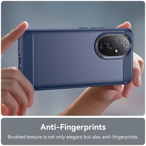RMPACK Honor 200 Pro 5G Szilikon Tok Ütésállókivitel Karbon Mintázattal Kék