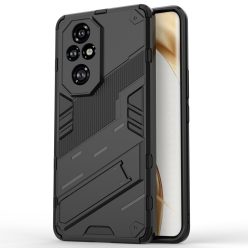   RMPACK Honor 200 Pro 5G Tok Ütésállókivitel Kitámasztható PC + TPU 2in1 Anti-Drop Series Kameralencse védelemmel Fekete