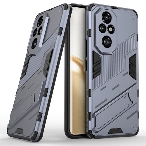 RMPACK Honor 200 Pro 5G Tok Ütésállókivitel Kitámasztható PC + TPU 2in1 Anti-Drop Series Kameralencse védelemmel Szürke