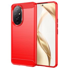   RMPACK Honor 200 5G Szilikon Tok Ütésállókivitel Karbon Mintázattal Piros