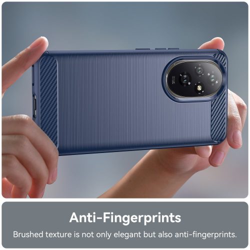 RMPACK Honor 200 5G Szilikon Tok Ütésállókivitel Karbon Mintázattal Kék