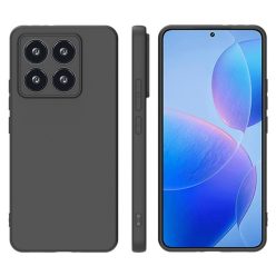   RMPACK Xiaomi 14T Szilikon Tok Lencsevédelemmel - Lens Protected - Shockproof Matt Fekete
