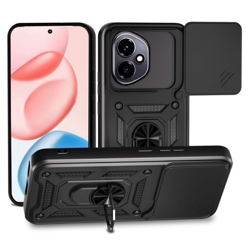 RMPACK Honor 400 5G Ütésálló Tok ArmorLife Kitámasztható Camera Slide Funkcióval Fekete