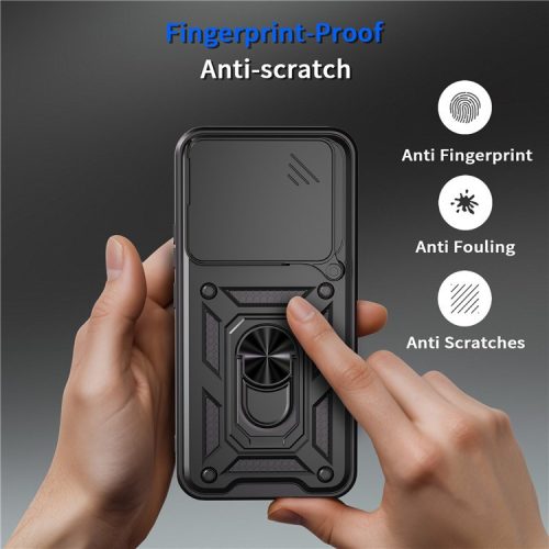 RMPACK Honor 400 5G Ütésálló Tok ArmorLife Kitámasztható Camera Slide Funkcióval Ezüst