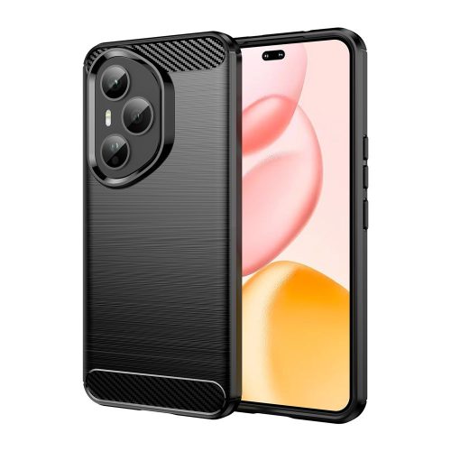 RMPACK Honor 400 Pro 5G Szilikon Tok Carbon Fiber Mintázattal Fekete
