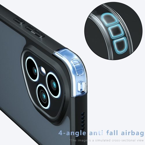 RMPACK Honor 400 Pro 5G Védőtok - Ütésállókivitel 2in1 ShockProof Csúszásgátló Keret Fekete