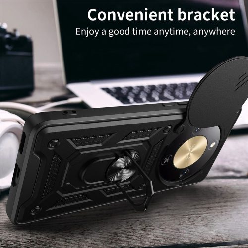 RMPACK Honor Magic8 Lite ütésálló tok eltolható kameravédővel és kitámasztóval