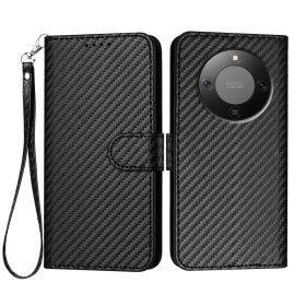   RMPACK Honor Magic8 Lite Carbon Fiber textúrás bőr pénztárcatok szíjjal