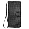 RMPACK Honor Magic8 Lite Carbon Fiber textúrás bőr pénztárcatok szíjjal