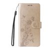 RMPACK Honor 600 Lite 5G Tok Notesz Fényes Butterfly-Stlye Pillangó Mintázattal Arany